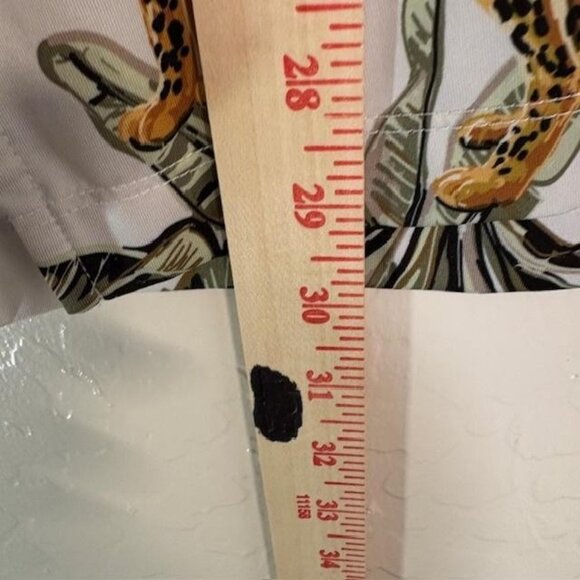 Bad Birdie Polo Shirt Mens Large White Tropical Leopard Parrot Golf Performance - Picture 7 of 7